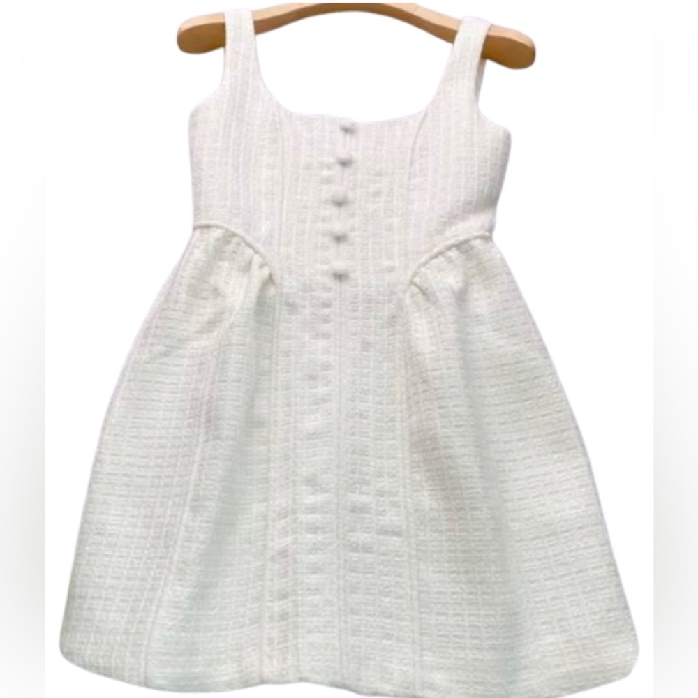 Self Portrait Cream Boucle Mini Dress